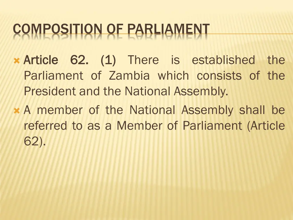 composition of parliament