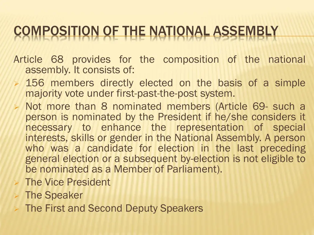 composition of the national assembly