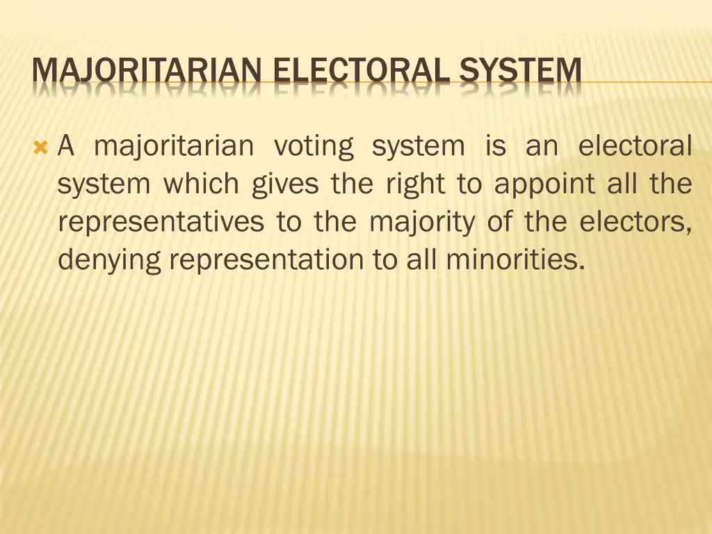 majoritarian electoral system