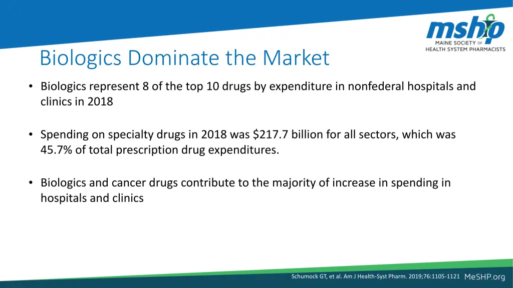 biologics dominate the market