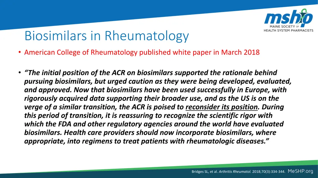 biosimilars in rheumatology american college