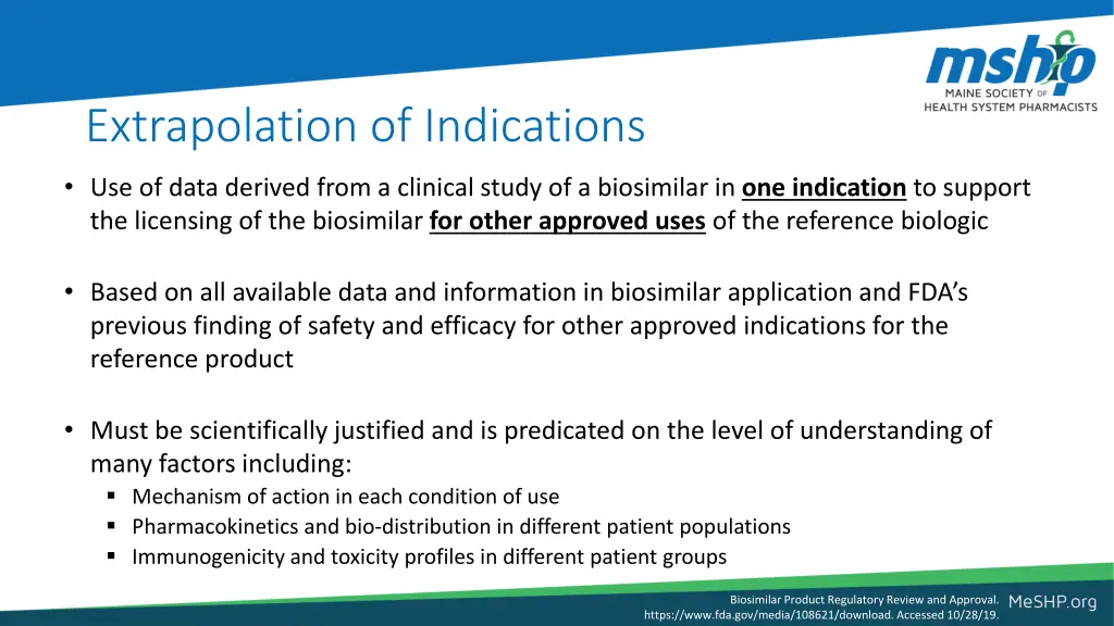 extrapolation of indications