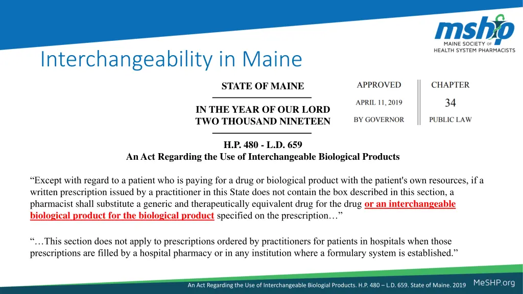 interchangeability in maine