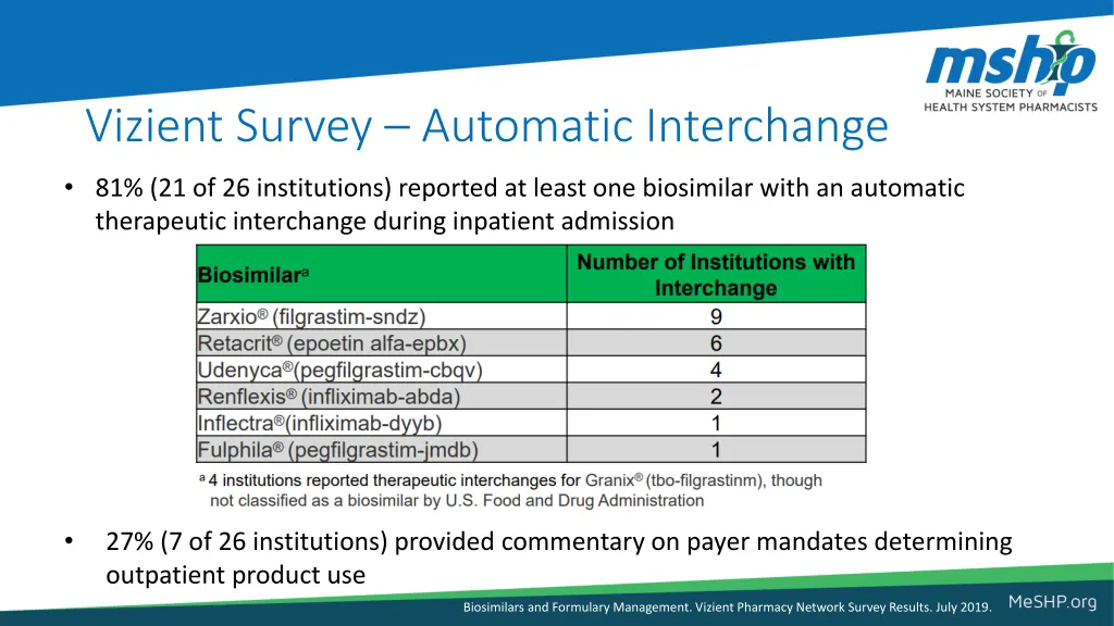 vizient survey automatic interchange