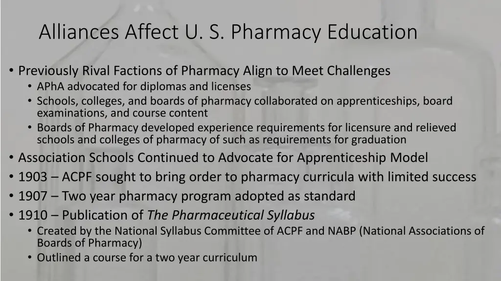 alliances affect u s pharmacy education