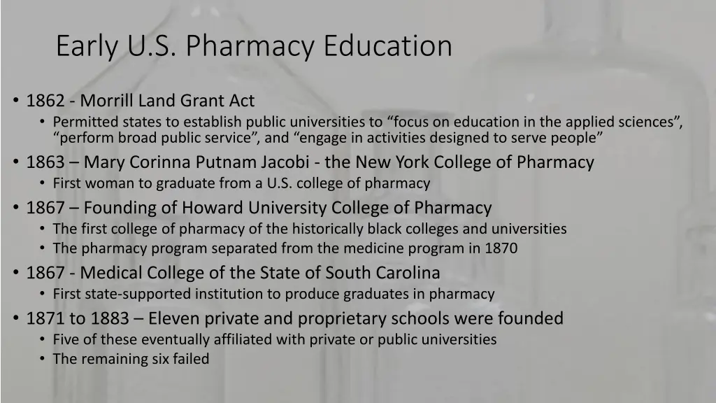 early u s pharmacy education 4