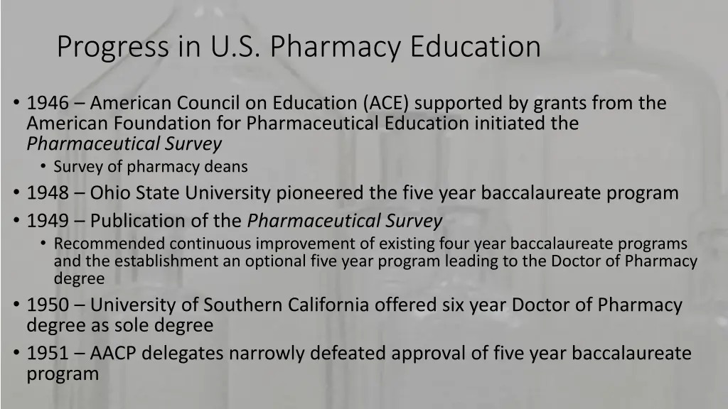 progress in u s pharmacy education 3