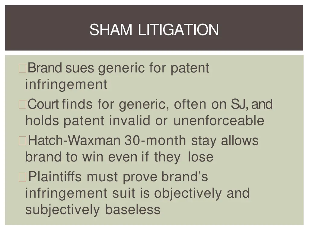 sham litigation