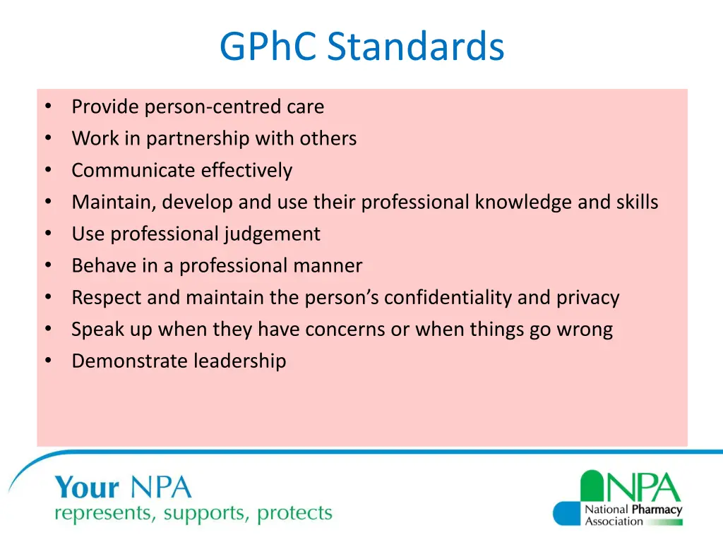 gphc standards