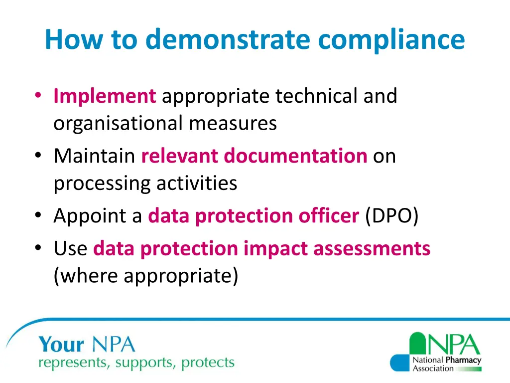 how to demonstrate compliance