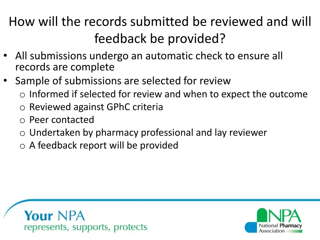 how will the records submitted be reviewed