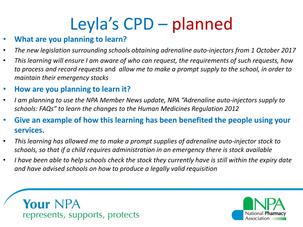 leyla s cpd planned what are you planning