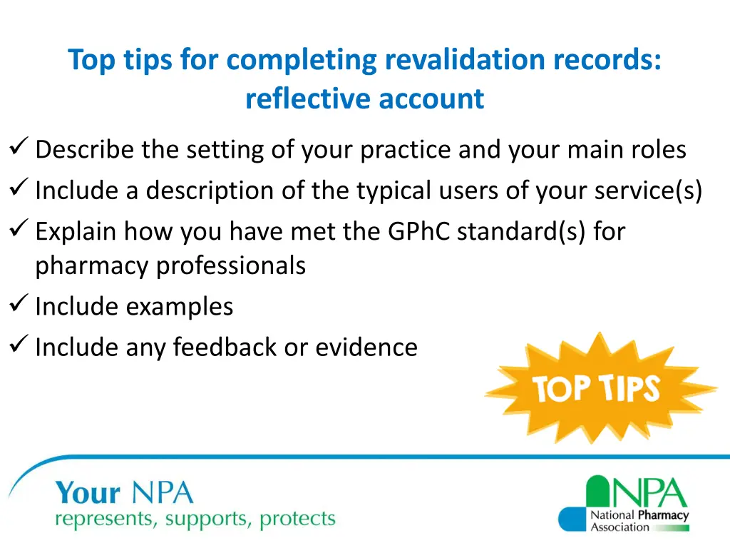 top tips for completing revalidation records