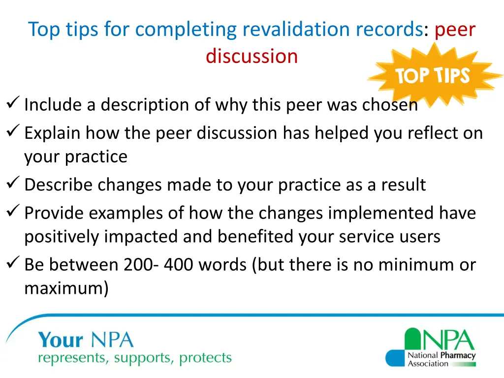 top tips for completing revalidation records peer