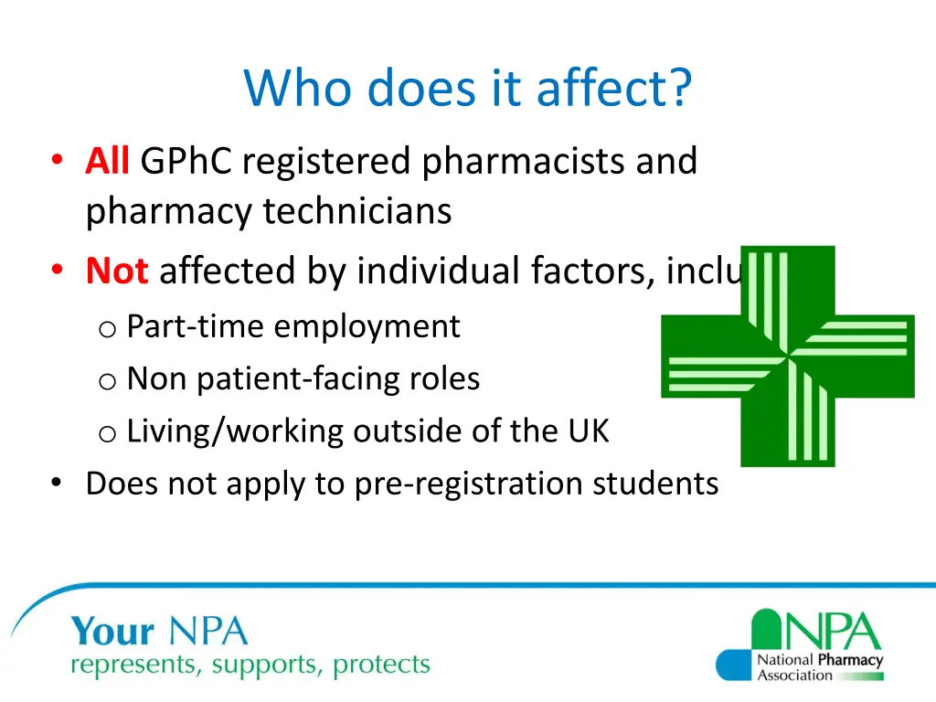 who does it affect all gphc registered