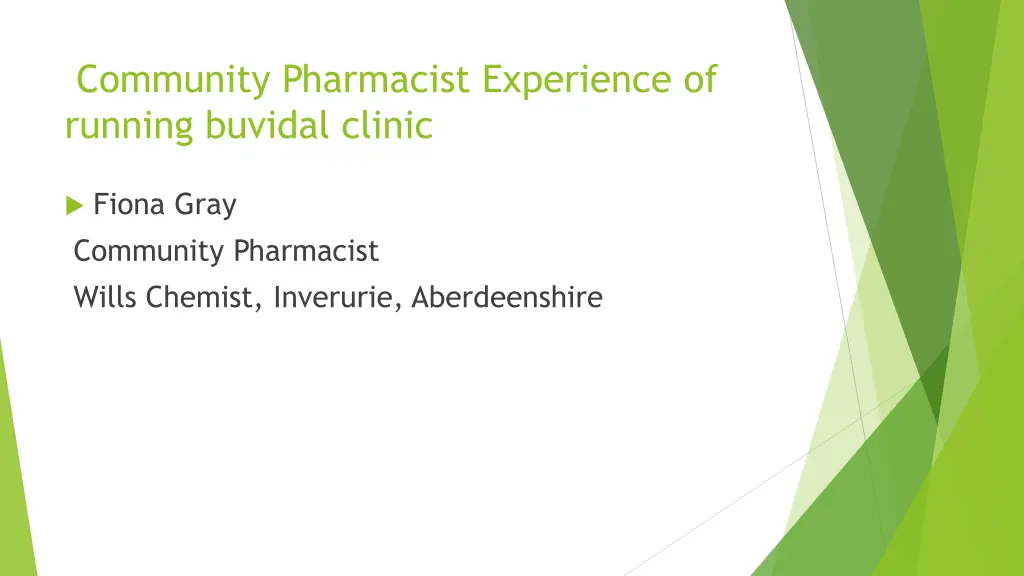 community pharmacist experience of running