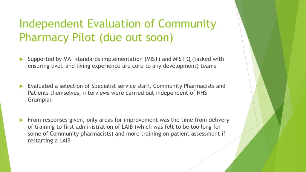 independent evaluation of community pharmacy