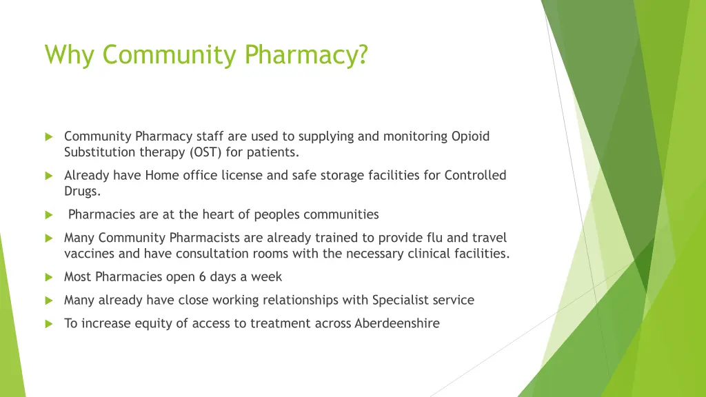 why community pharmacy