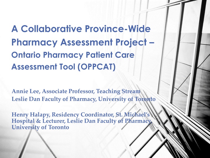 a collaborative province wide pharmacy assessment