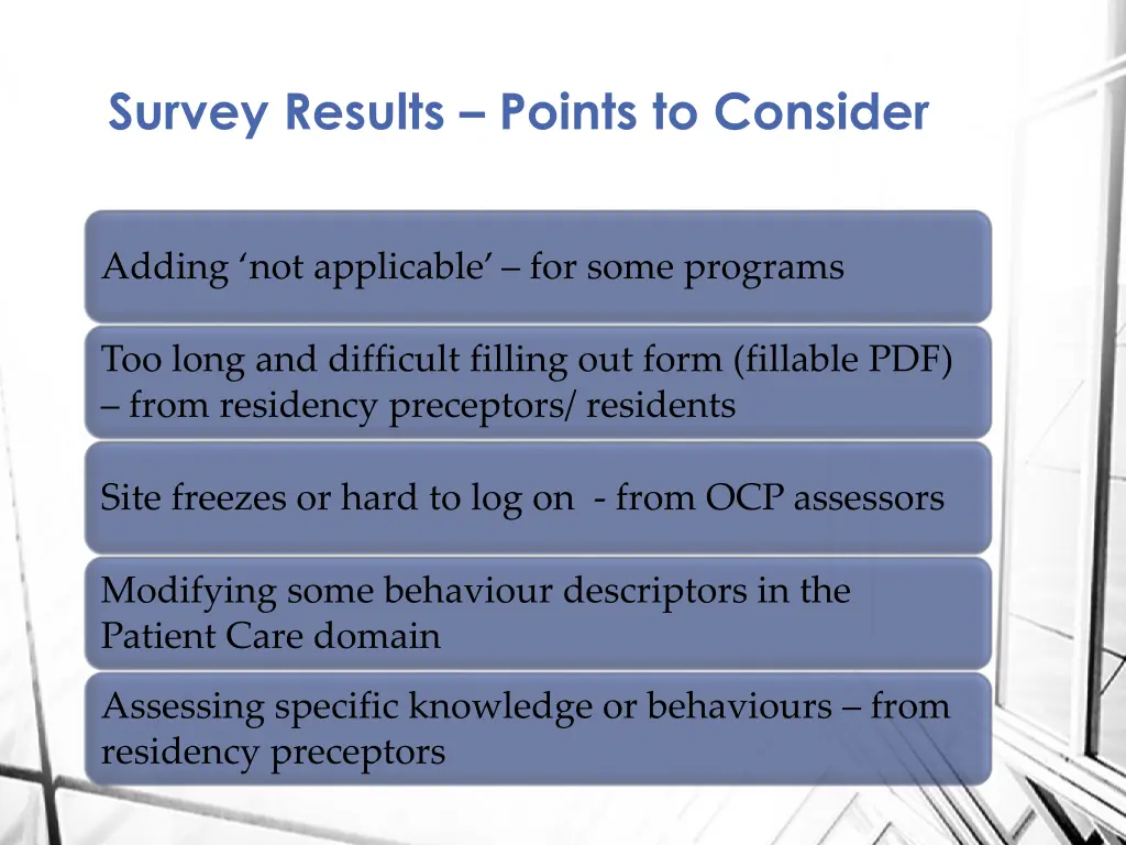 survey results points to consider