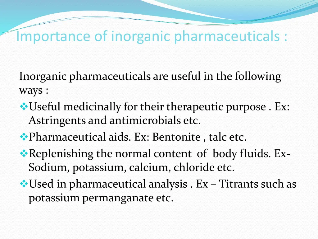 importance of inorganic pharmaceuticals