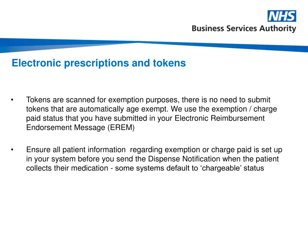 electronic prescriptions and tokens