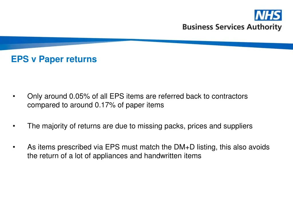 eps v paper returns