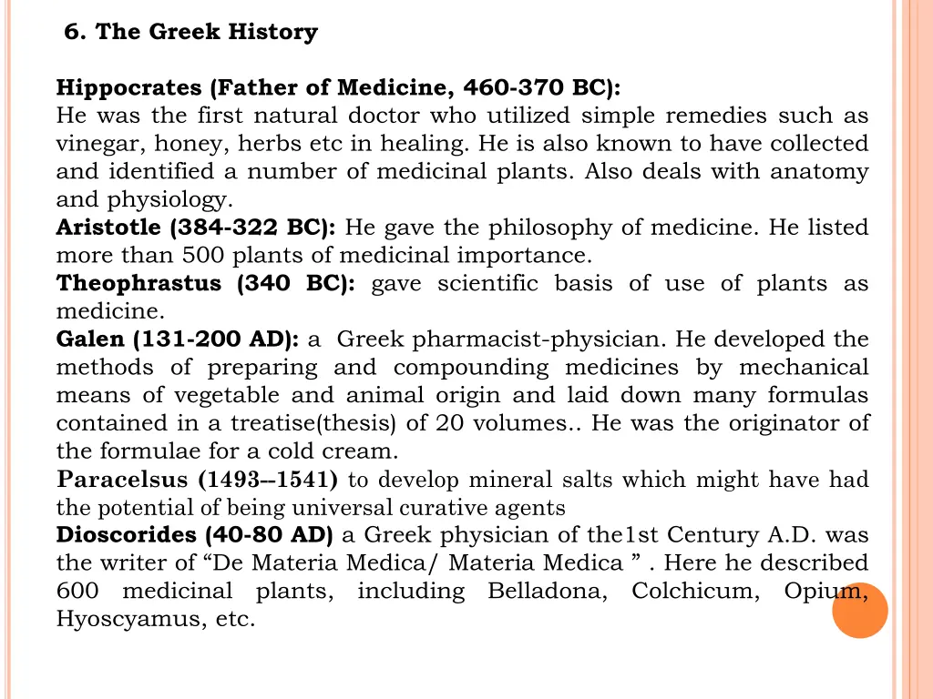 6 the greek history