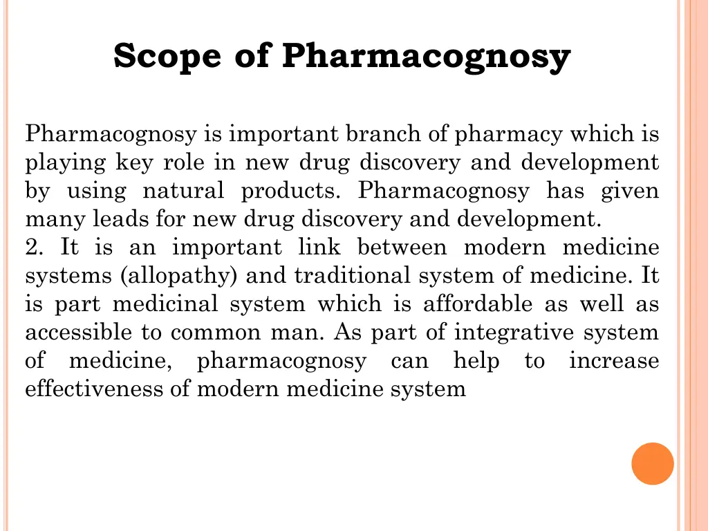 scope of pharmacognosy