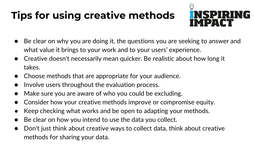 tips for using creative methods