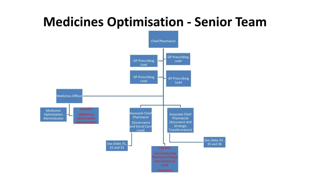 medicines optimisation senior team