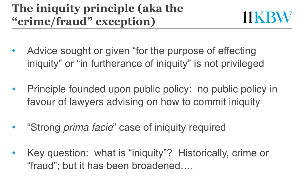 the iniquity principle aka the crime fraud