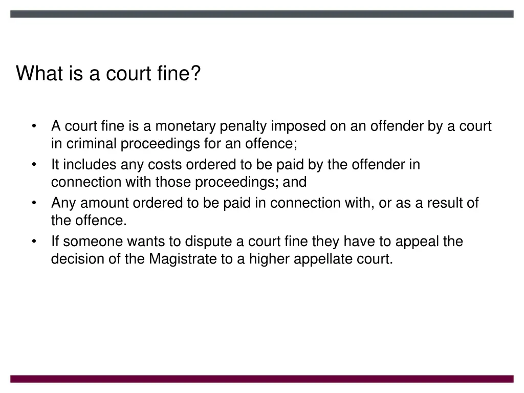 what is a court fine