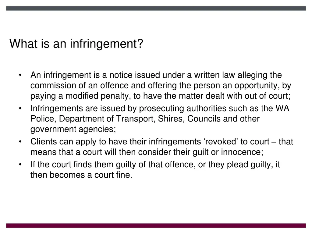 what is an infringement