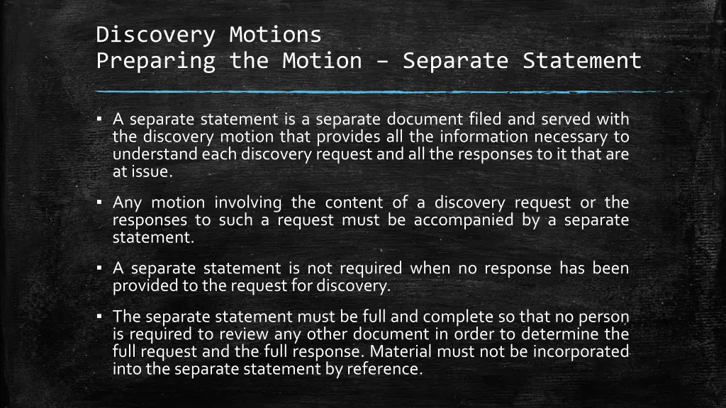 discovery motions preparing the motion separate