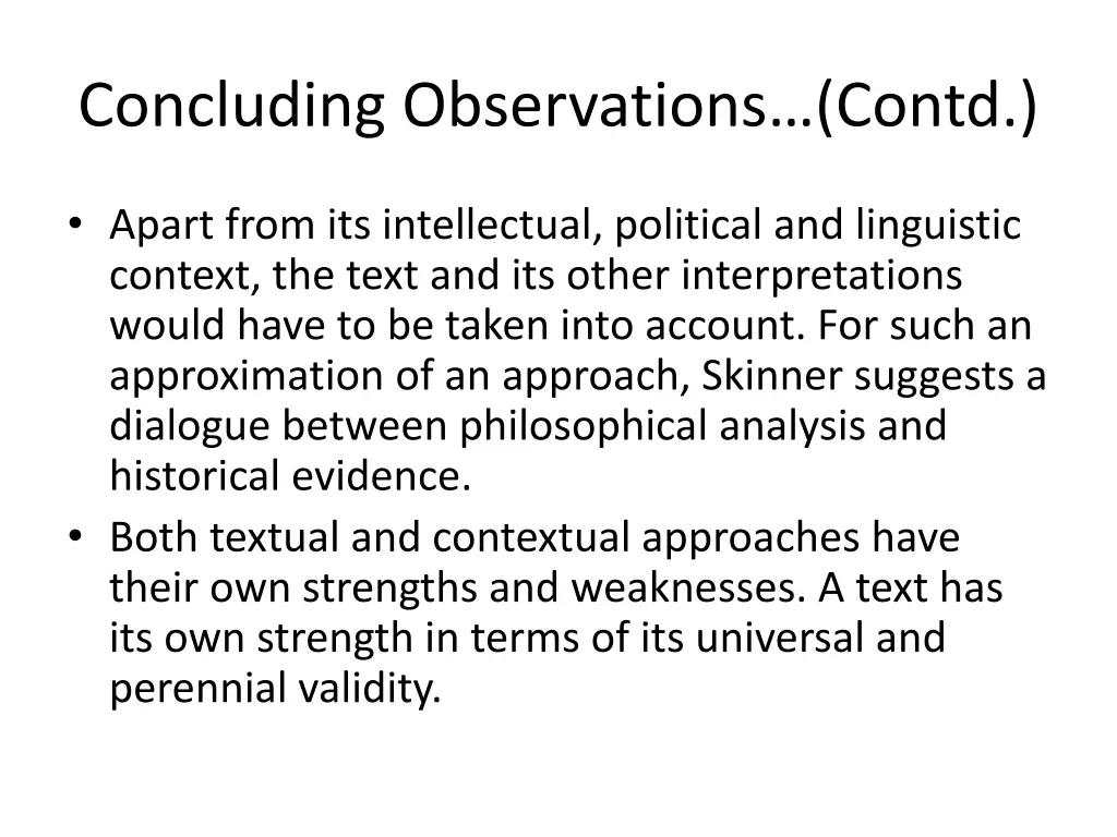 concluding observations contd