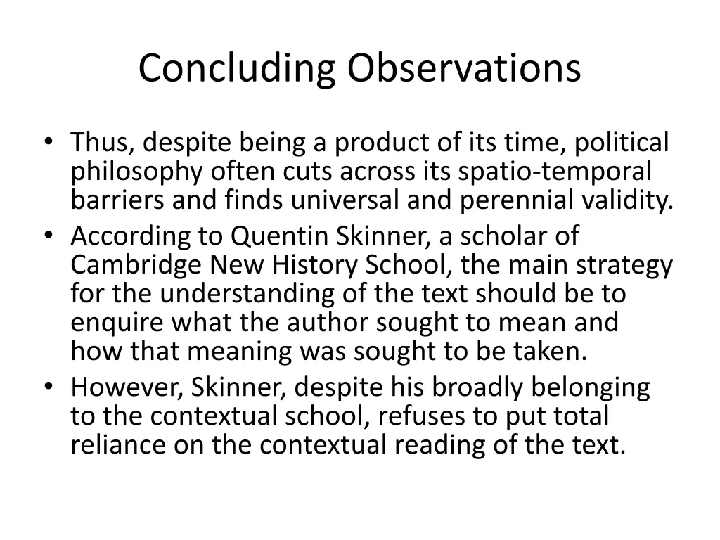 concluding observations