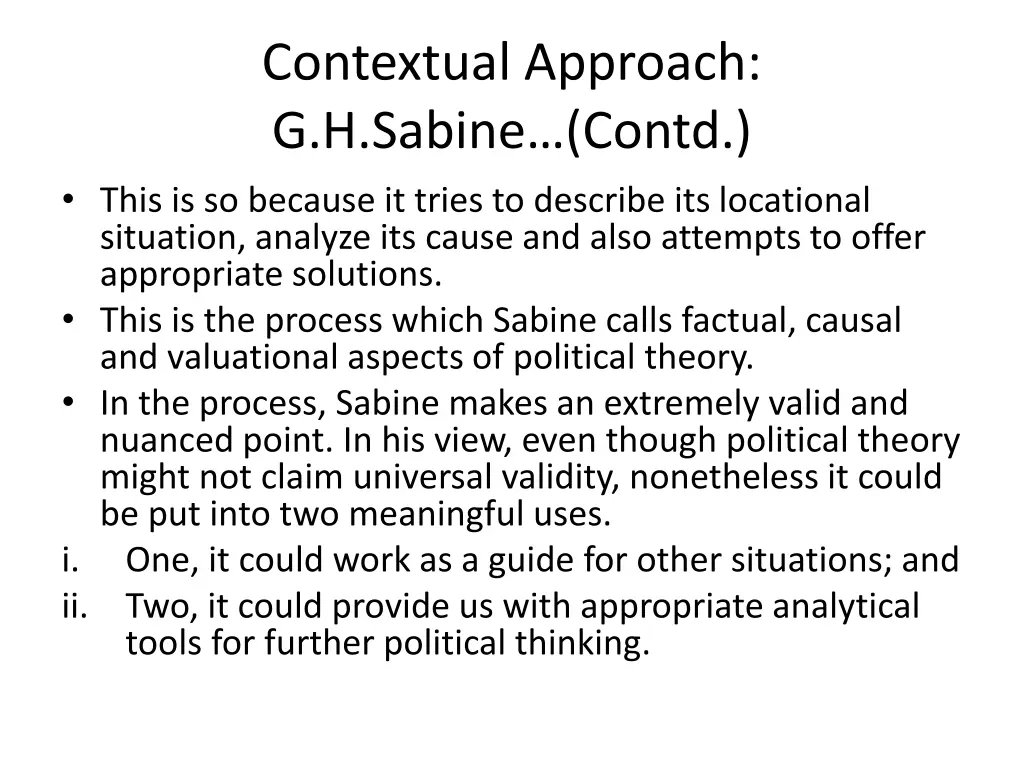 contextual approach g h sabine contd this