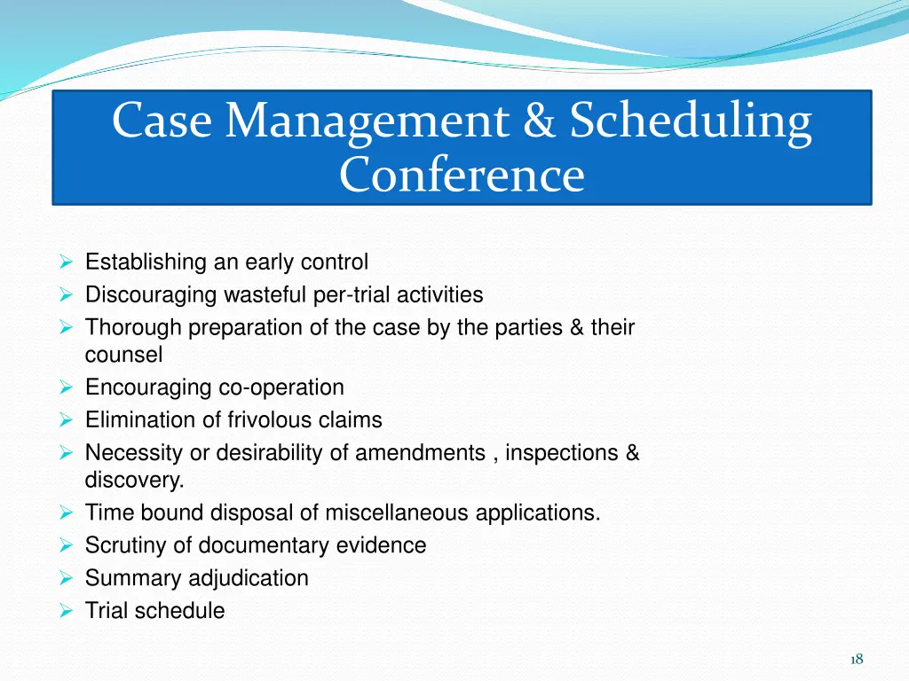 case management scheduling conference