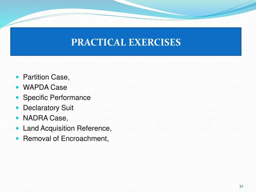 practical exercises