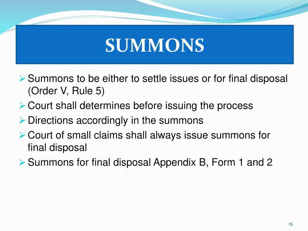 summons