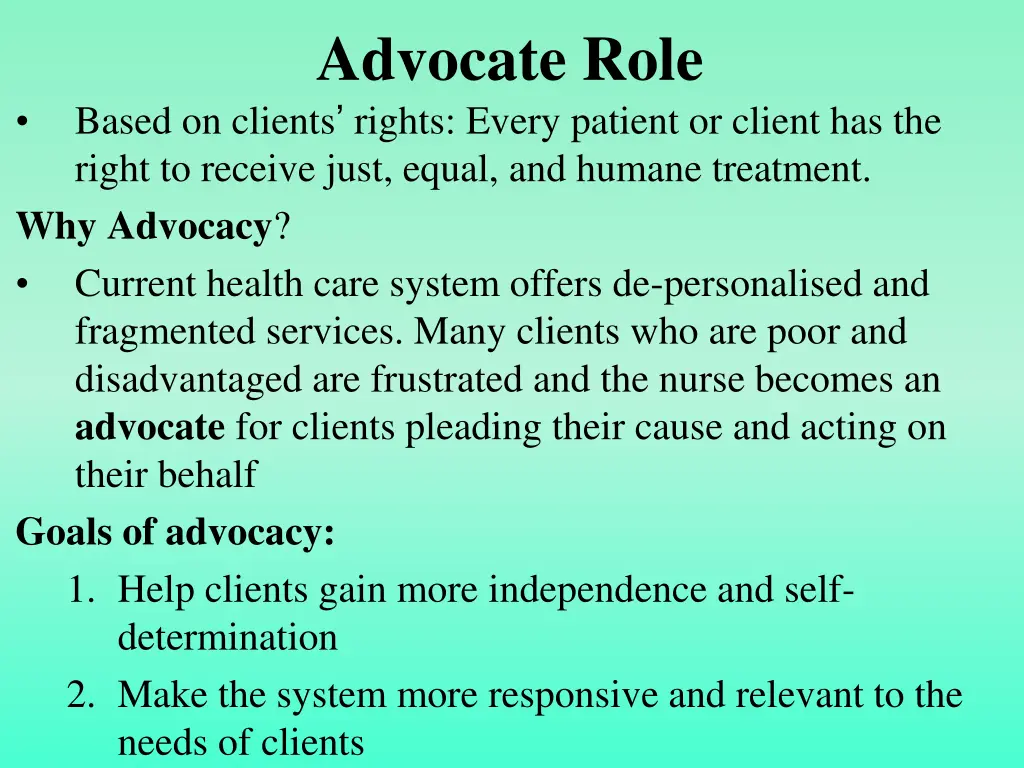 advocate role