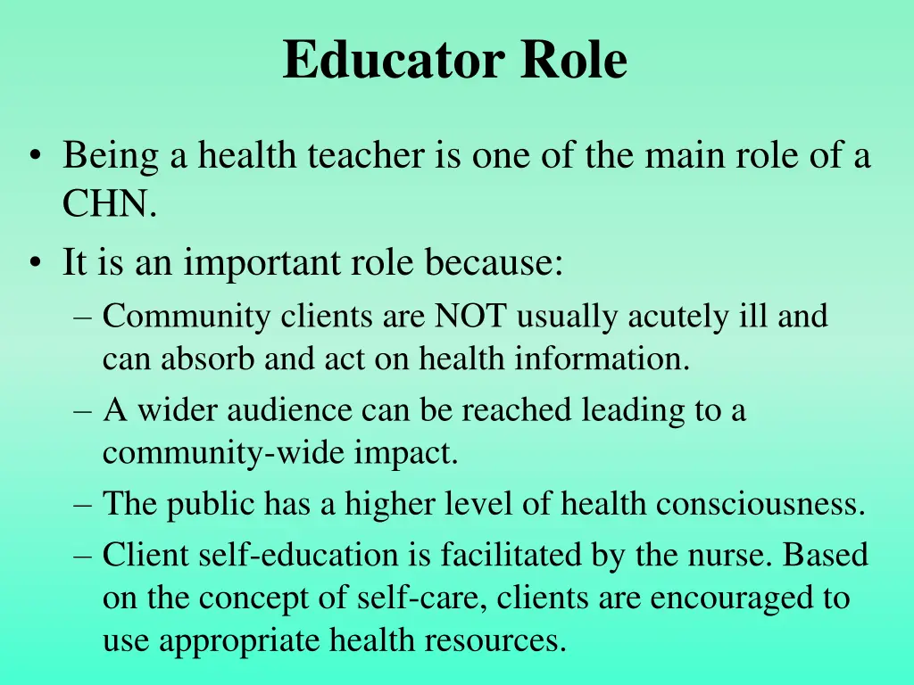 educator role