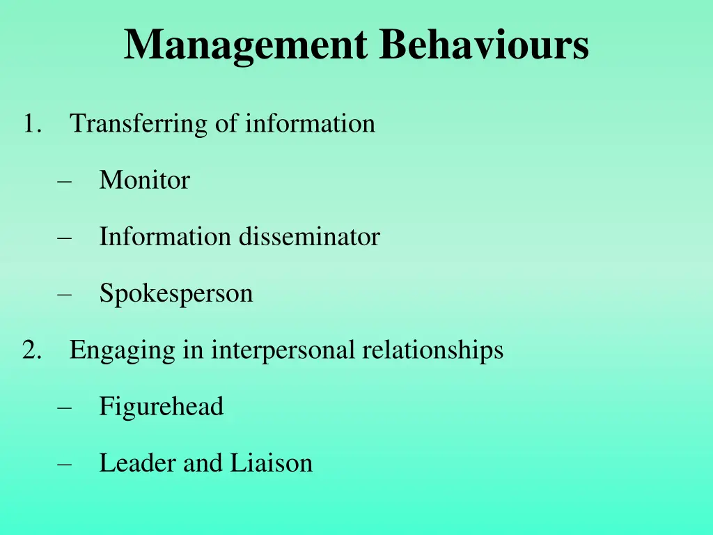 management behaviours 1