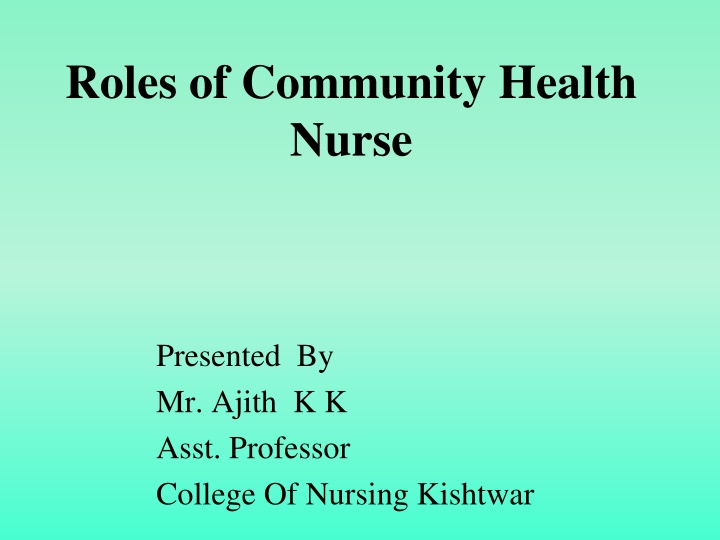 roles of community health nurse