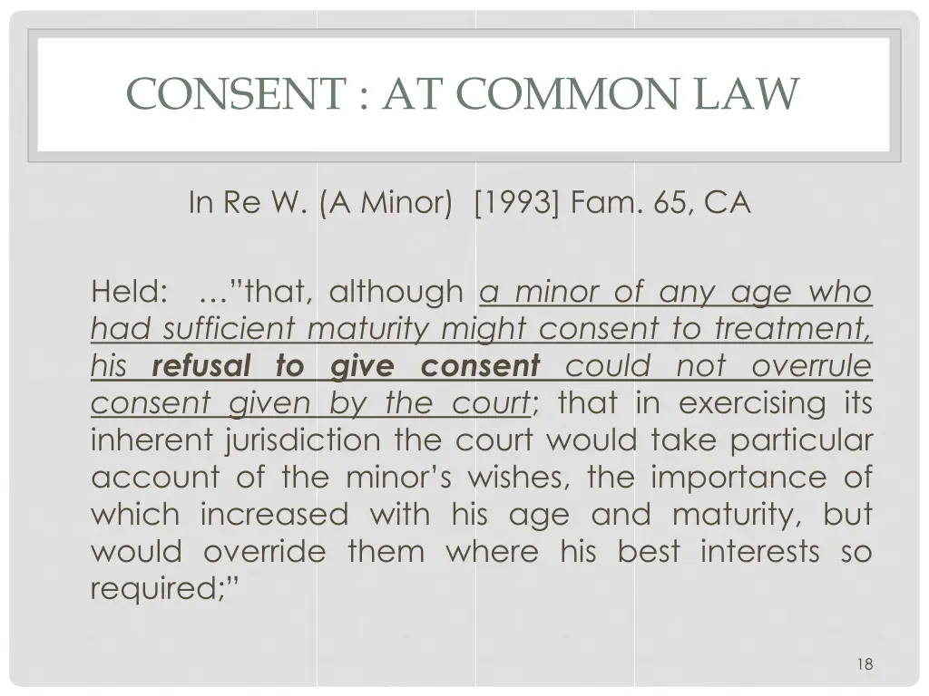 consent at common law 1