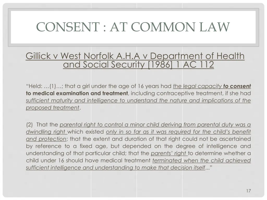 consent at common law