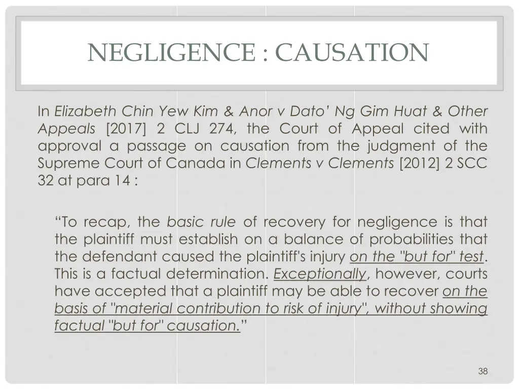 negligence causation 1