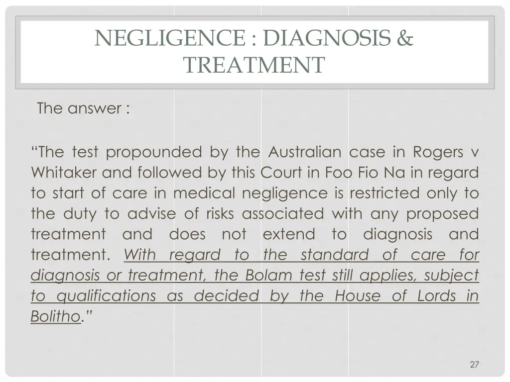 negligence diagnosis treatment 1