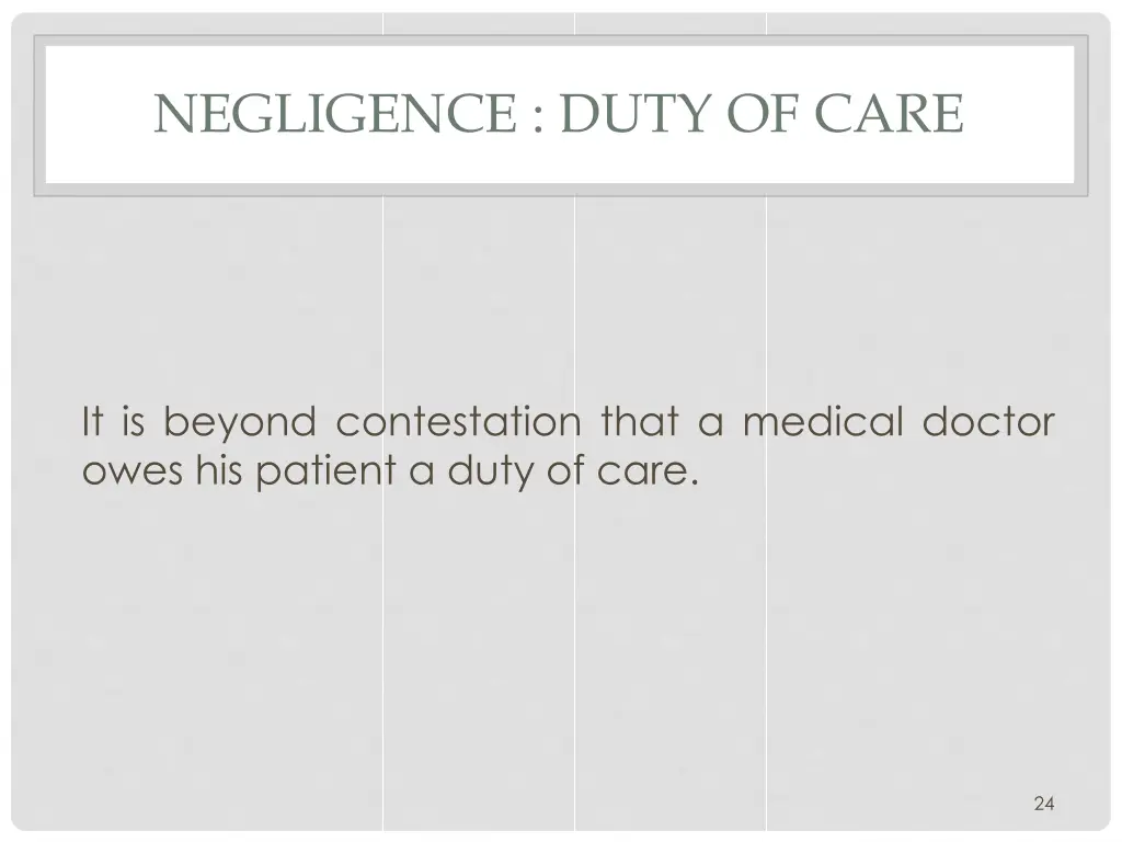 negligence duty of care